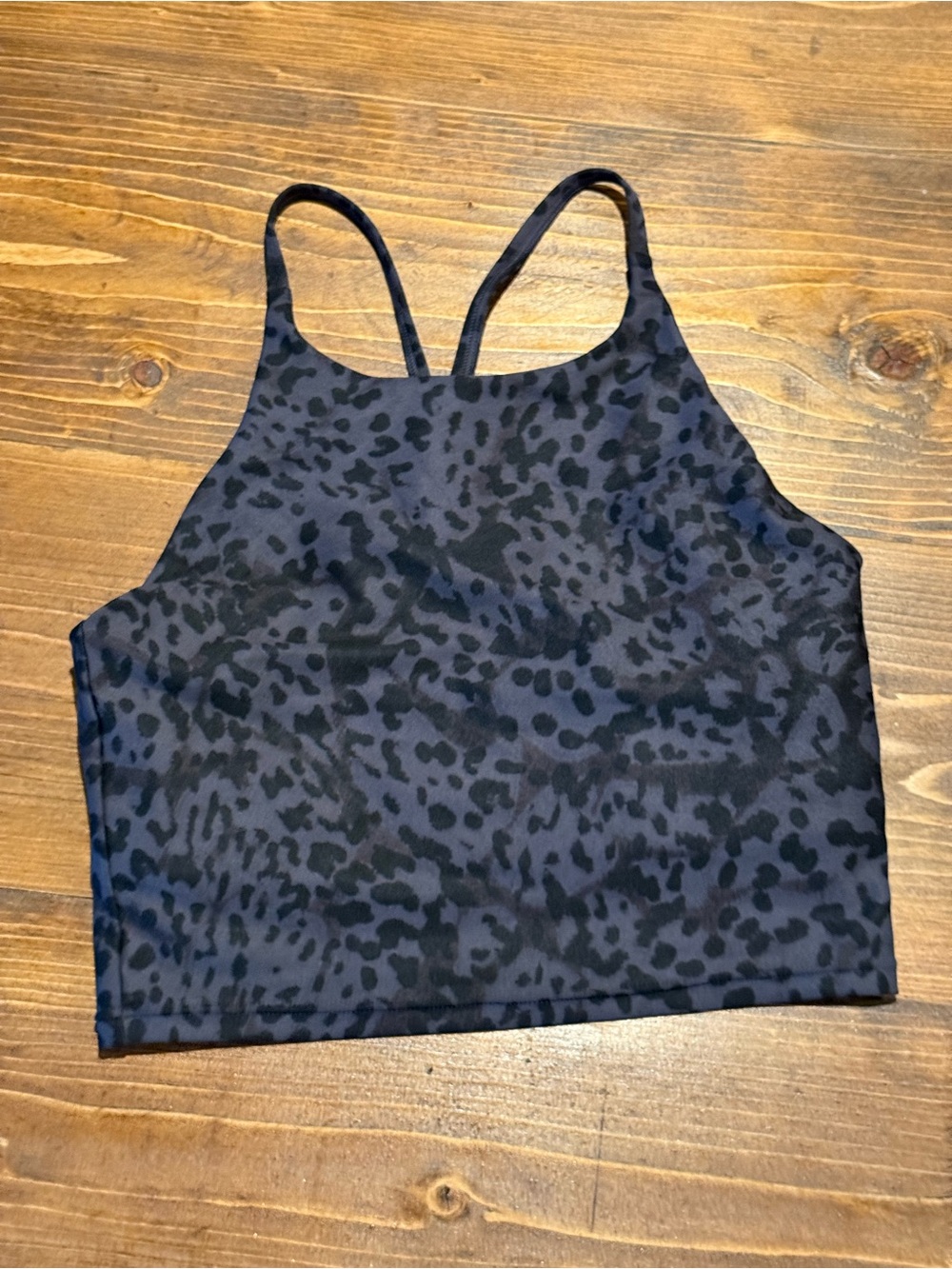 Old Navy Black Leopard Print Crop Bralette Sports Bra Medium